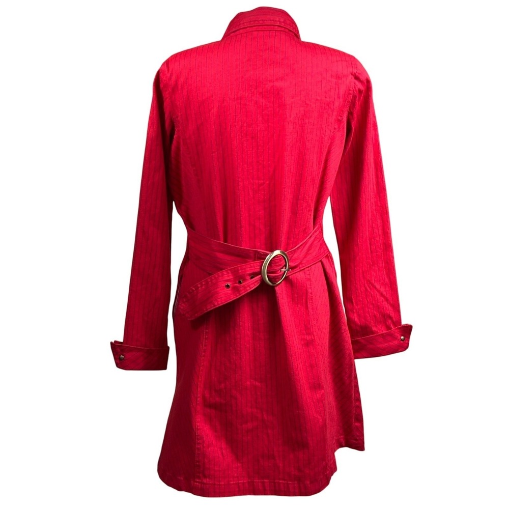 DG2 Diane Gilman Red Denim Shirt Dress Size L NWT Western Cowgirl Americana - Picture 5 of 9